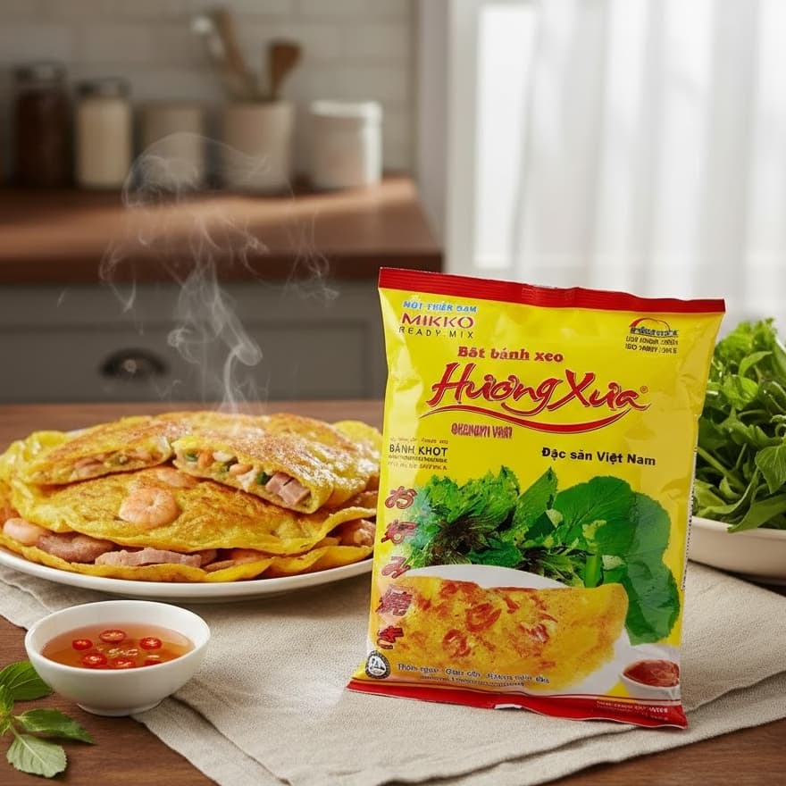 Bột bánh xèo - Mikko Hương Xưa - Gói 500gram - Bánh vàng óng, thơm giòn