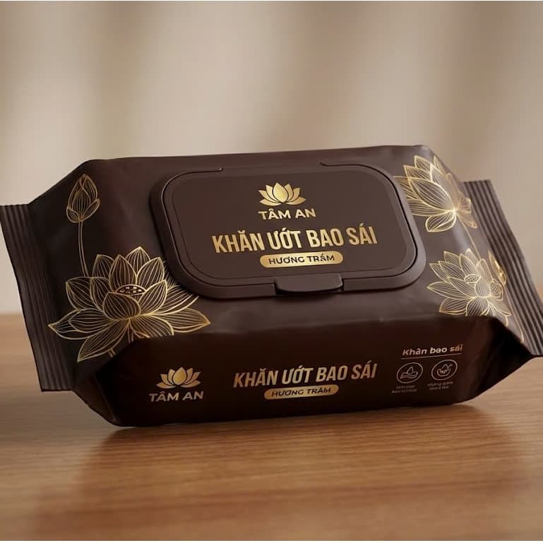 Free Ship - 1 Gói 80 Khăn Ướt Lau Ban Thờ ,Khăn Ướt Bao Sái Hương Vị Trầm Tự Nhiên